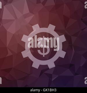 Ausrüstung und Dollarzeichen in flachen Stil-Ikone Stock Vektor