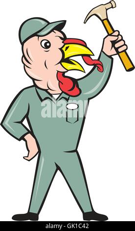 Türkei-Generator Hammer ansehen Cartoon Stock Vektor