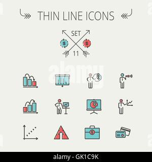 Geschäft dünne Liniensymbol Stock Vektor