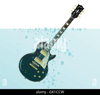 Sinkende Gitarre Stock Vektor