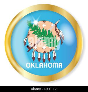 Oklahoma Flagge Button Stock Vektor