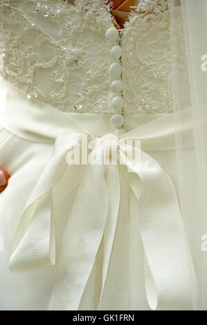 Rückseite einer Braut Brautkleid Stockfoto