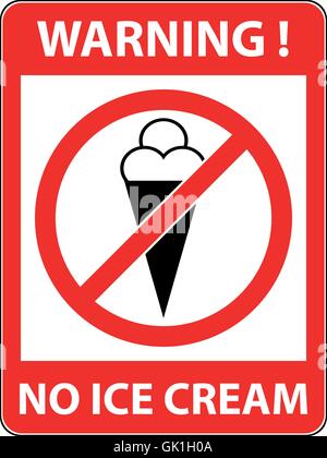 Kein Eis, Essen, Essen verbotene Symbol. Vektor Stock Vektor