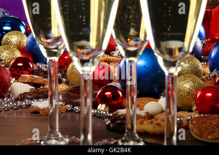 Champagner Gläser cheers Stockfoto