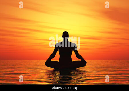 heißes Wasser Meditation 01 Stockfoto