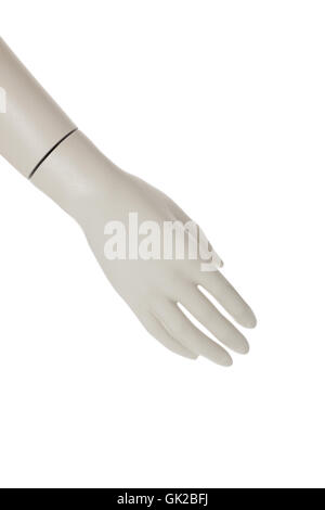 Weiße weibliche Schaufensterpuppen Hand. Stockfoto