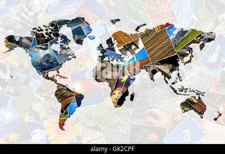 Collage Globus planet Stockfoto