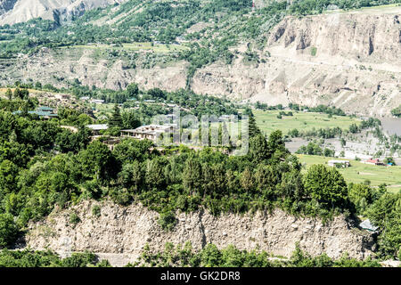 Blick auf Ayun i Nordpakistan zeigen die Heimat Maqsood Ul Mulk, einer der Fürsten von Chitral Stockfoto