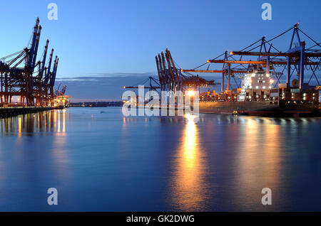Container-Hafen hamburg Stockfoto