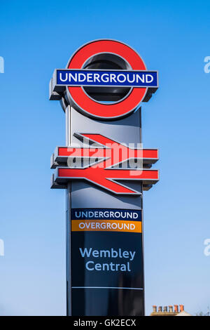 Wembley Central Station Austausch Zeichen, England,U.K, London, Wembley, Borough of Brent. Stockfoto