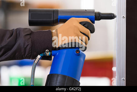 Hand Bohrmaschine in Werkstätten Stockfoto