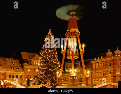 Erzgebirge Weihnachtsbaum Gemeinschaft Stockfoto