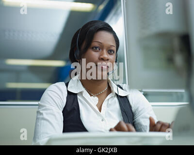 Frau Call-center Stockfoto