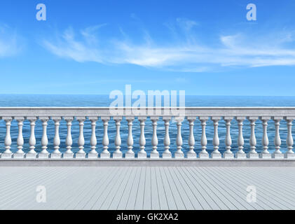 Balkon Geländer Bauart Stockfoto