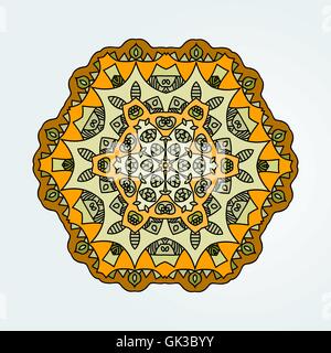 Buddhistische Philosophie, Mandala farbige Lotus Muster auf den Hintergrund. Yoga-Asanas und Meditation indisches wissen und asiatischen Stock Vektor