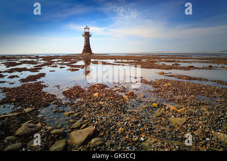 Whiteford Leuchtturm auf dem nordwestlichen Punkt der Gower, Wales. Stockfoto