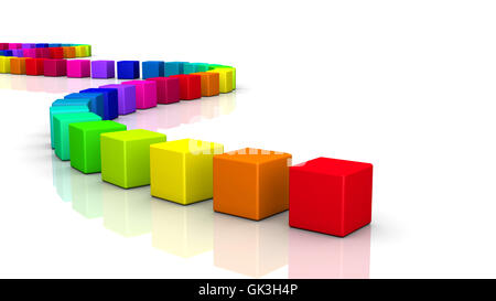 3D Cube - Regenbogenschlange 04 Stockfoto