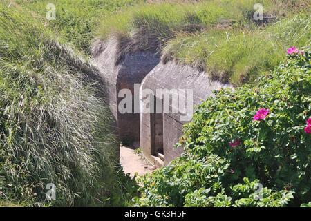 Alte deutsche Bunker aus dem zweiten Weltkrieg in Hirtshals, auf der Westküste von Dänemark, Skandinavien, Europa. Stockfoto