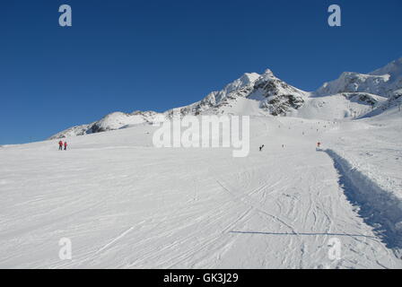 Skifahren in Kühtai Stockfoto