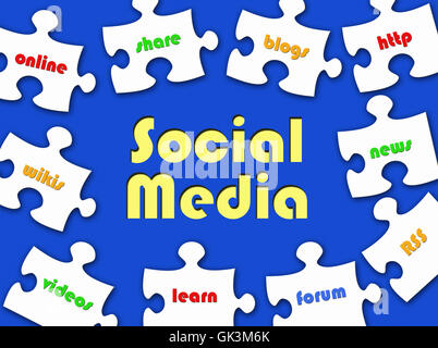 Social-Media - Unternehmen-puzzle Stockfoto