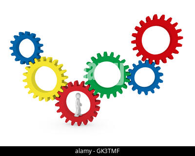 d Ausrüstung Menschen bunt Stockfoto