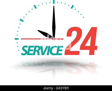 24 Stunden geöffnet Dienst Selbstabholung. Vektor-Illustration. Stock Vektor