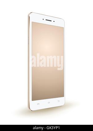 Neue realistische Smartphone-Prototypen mit unbelegten Schirm isoliert auf weißem Hintergrund. Stock Vektor