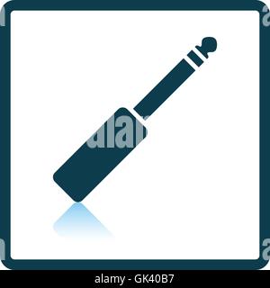 Musik-Jack Plug-in-Symbol. Schatten-Reflexion-Design. Vektor-Illustration. Stock Vektor