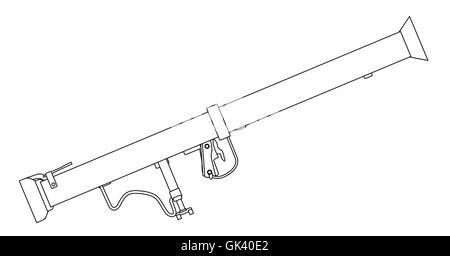 Eine typische Panzerfaust anti-Tank Waffe isoliert auf weißem Hintergrund Stock Vektor