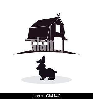 Entwurf der Farm. stabil-Symbol. flache Darstellung Stock Vektor