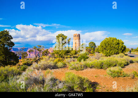 Desert View Watchtower am Grand Canyon South Rim Stockfoto