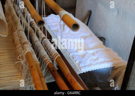 Traditionellen Webstuhl in Samugheo, Bezirk Oristano, Sardinien, Italien Stockfoto