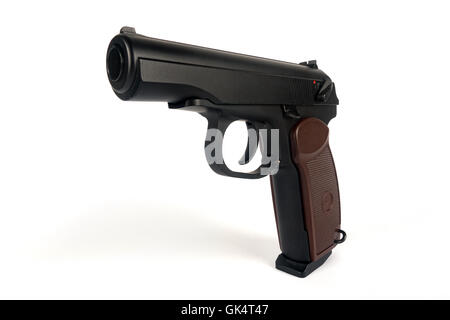 Pistole isoliert auf weißem Hintergrund Stockfoto