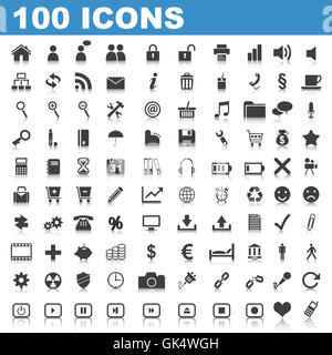100 Web-Schaltflächen Stockfoto