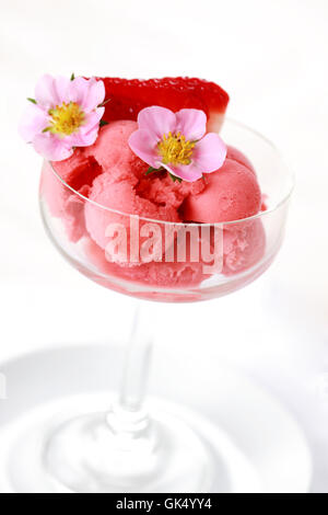 Frucht-Creme Erdbeer Stockfoto