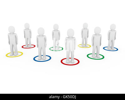 blaue Menschen Menschen Stockfoto