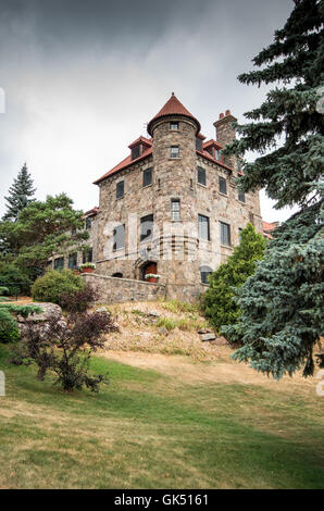 Sänger-Burg auf dunkel Island in den St.-Lorenz-Strom Stockfoto