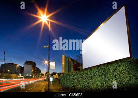 Zeichen-signal blau Stockfoto