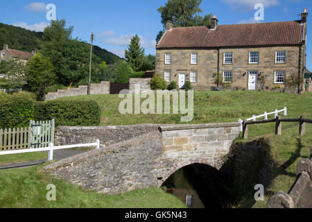 Traditionelles Haus; Hutton-le-Hole; North York Moors; Yorkshire; England; UK Stockfoto