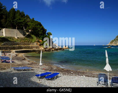 Agios Petros Beach, Palaiokstritsa, Korfu, Griechenland. Stockfoto