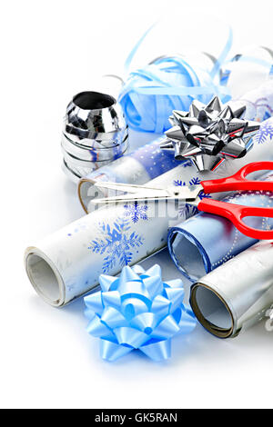 Weihnachts Geschenkpapier Papier wickeln Stockfoto