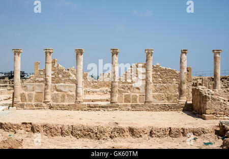 Paphos archäologische Park in Zypern. Ein UNESCO-Weltkulturerbe. Stockfoto