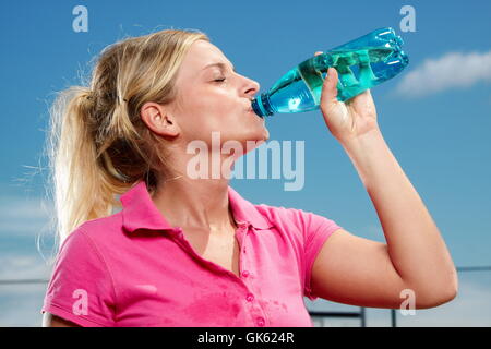 Frau Blau Menschen Stockfoto