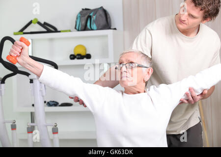 Frau Geste Bewegung Stockfoto