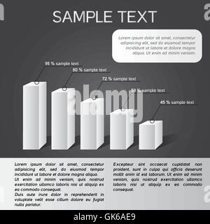 Vektor schwarz-weiß-Infografiken in Eps, 5 Abschnitte Stock Vektor