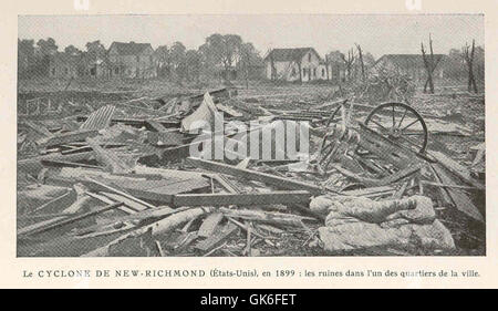 36885 Zyklon de New-Richmond (Etats-Unis) En 1899; Les Ruines Dans l des Quartiers De La Ville Stockfoto