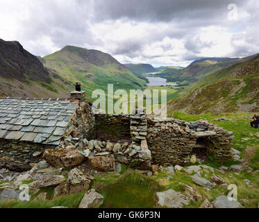 Berg-Schutzhütte auf Heuhaufen, Cumbria Stockfoto