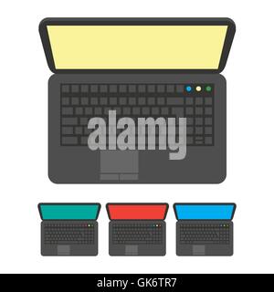 Vektor-Notebook-Symbol, Ansicht von oben. Computer-symbol Stock Vektor