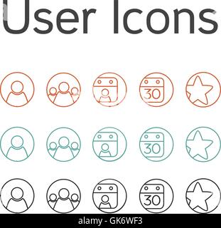 Vektor-Benutzer-Icons für Web und OS-Anwendungen Stock Vektor