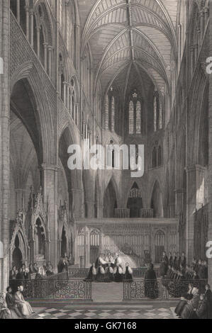 Westminster Abbey. Weihe der kolonialen Bischöfe. LONDON INTERIORS, 1841 Stockfoto